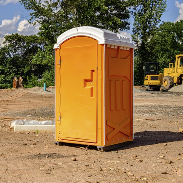 how often are the portable restrooms cleaned and serviced during a rental period in Atchison County MO
